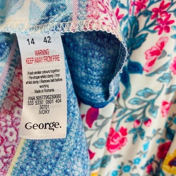 Pattern mixed print summer dress George size 14 new colourful holiday - Picture 8 of 8